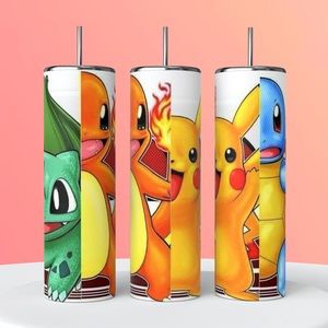 Bulbasaur|Charmander|Pikachu|Squirtle Pokémon 20oz Skinny Tumbler